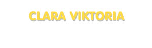 Der Vorname Clara Viktoria